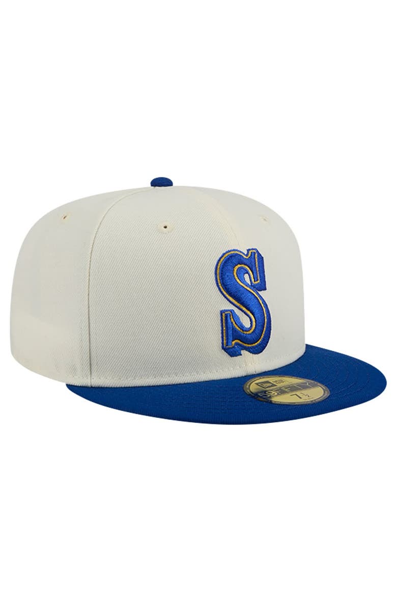 New Era Men's New Era Cream Seattle Mariners Cooperstown Collection Alternate Chrome 59FIFTY Fitted Hat, Alternate, color, 