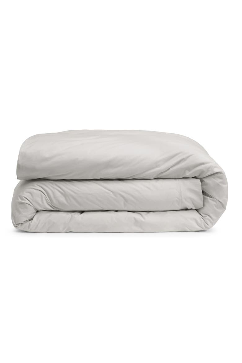 Sateen 276 Thread Count Organic Cotton Duvet Cover, Main, color, GRAY