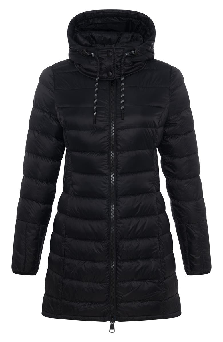 Lole Claudia Hooded Packable Down Jacket, Alternate, color, Black Beauty