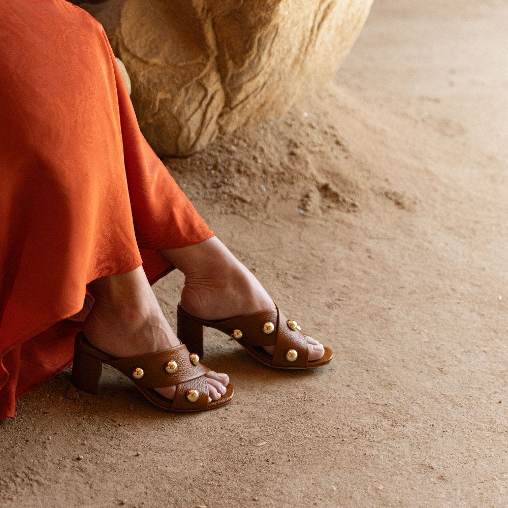 Carina Studded Mule, Alternate, color, British Tan