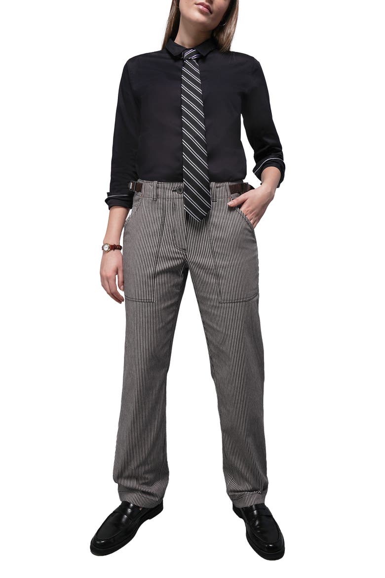 The Essential Railroad Stripe Utility Pant, Alternate, color, MOCHA/WHITE