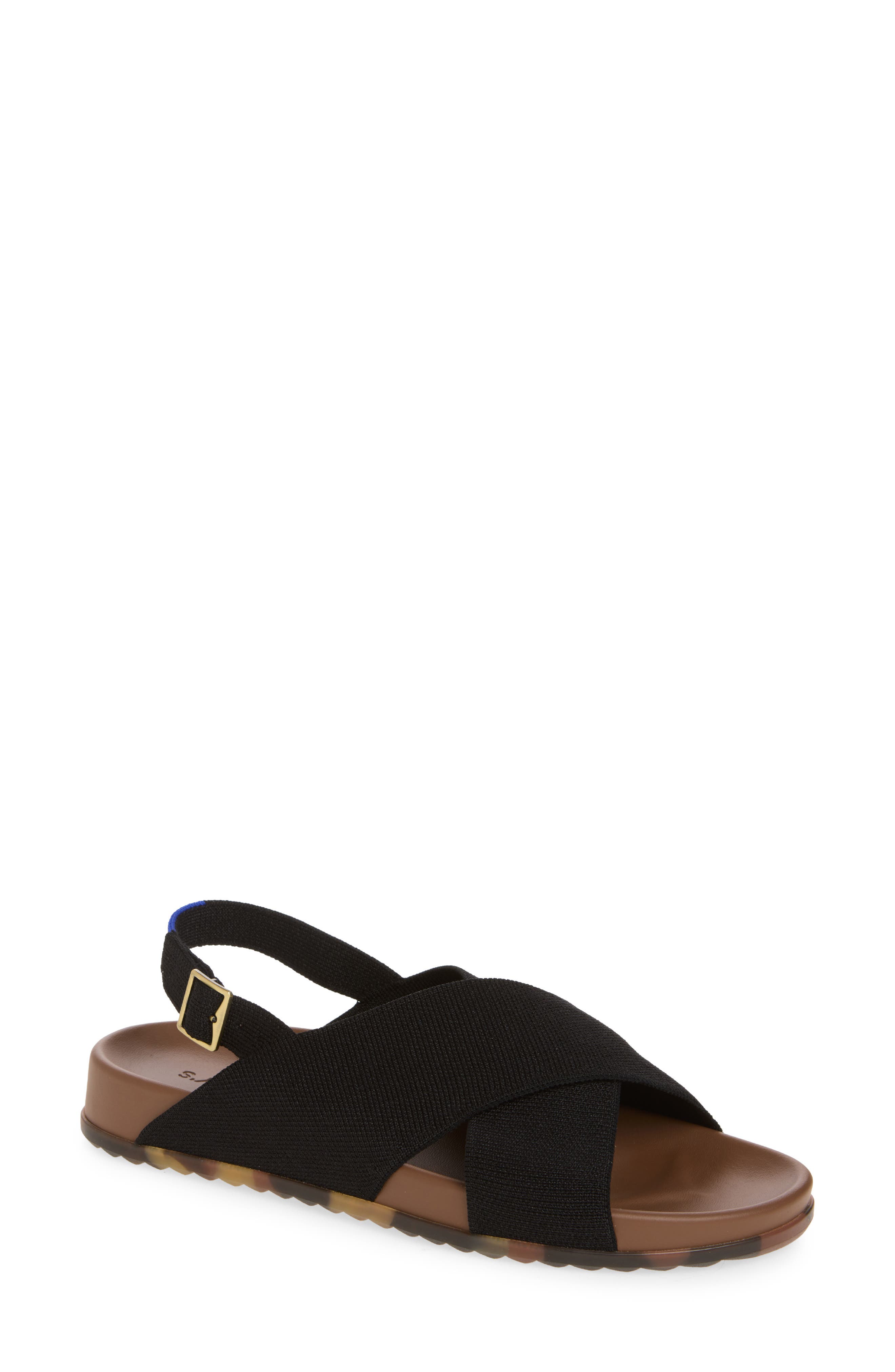 Rothy's The Weekend Sandal, Main, color, Black