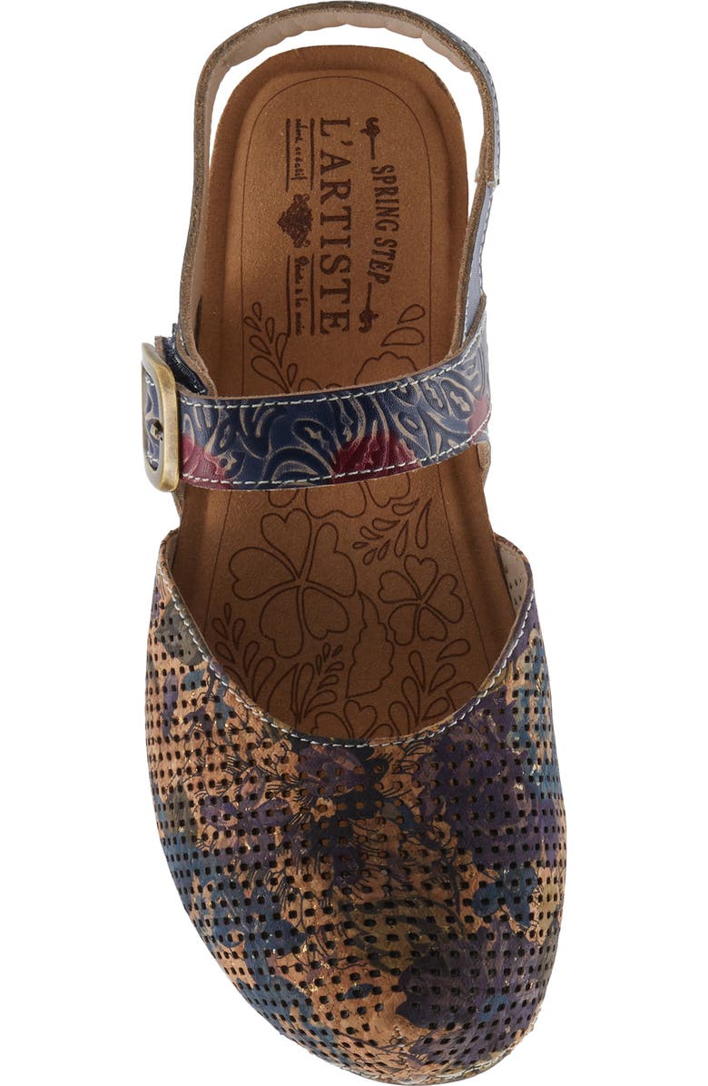 L'Artiste by Spring Step Koraline Ankle Strap Clog, Alternate, color, Navy Multi