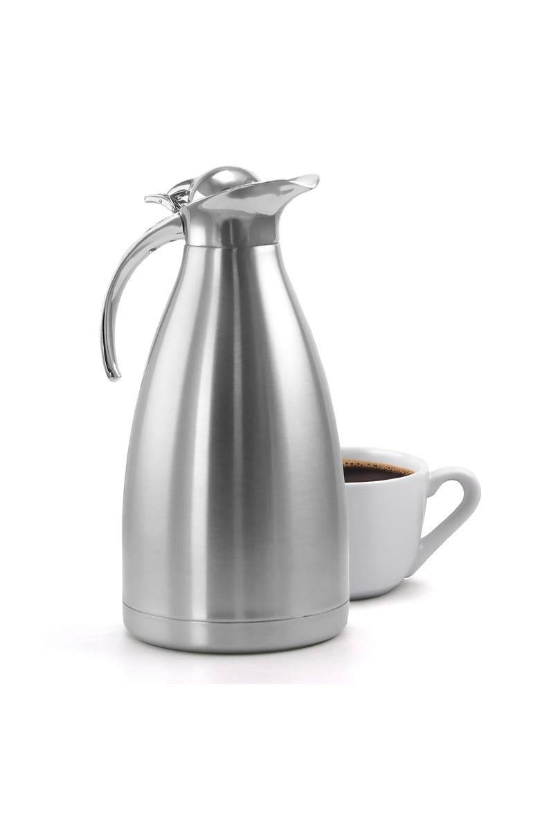 Megachef 2L Deluxe Stainless Steel Thermal Beverage Carafe for Coffee and Tea, Main, color, Silver