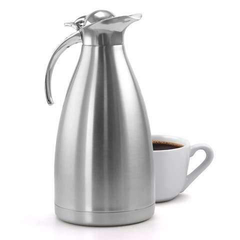 2L Deluxe Stainless Steel Thermal Beverage Carafe for Coffee and Tea