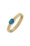  14K Yellow Gold/ Blue Topaz