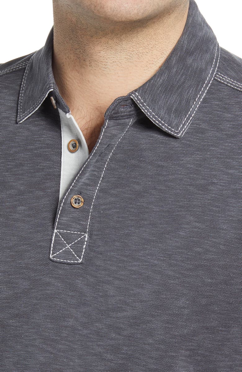 Johnston & Murphy Vintage Slub Jersey Polo, Alternate, color, Charcoal