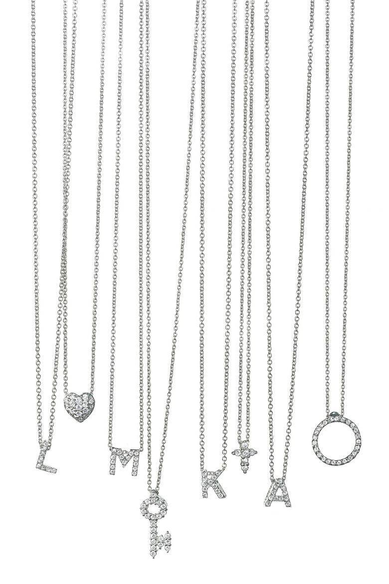 'Tiny Treasures' Diamond Heart Pendant Necklace, Alternate, color, WHITE