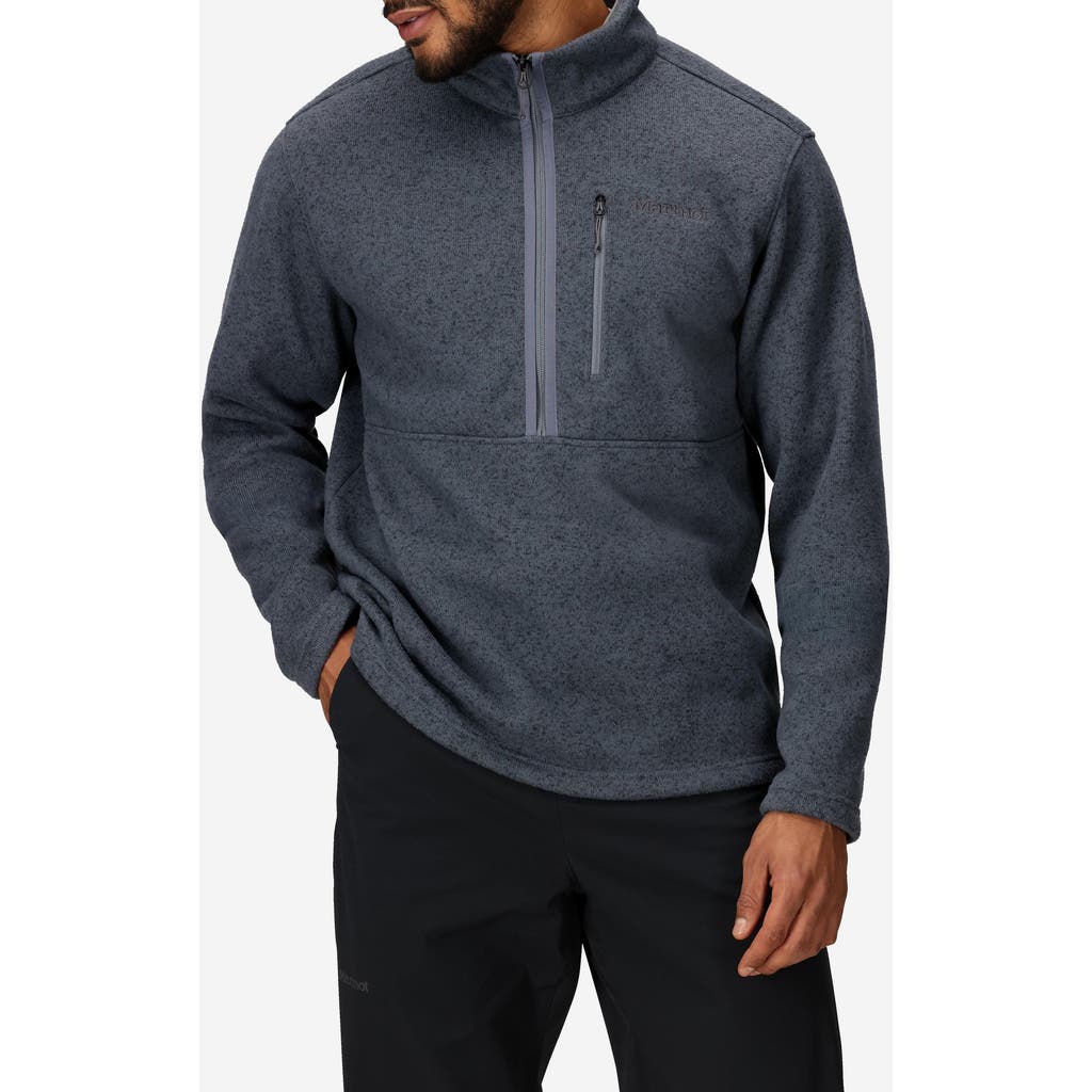 Marmot Drop Line Half Zip Fleece Jacket In Steel Onyx Heather