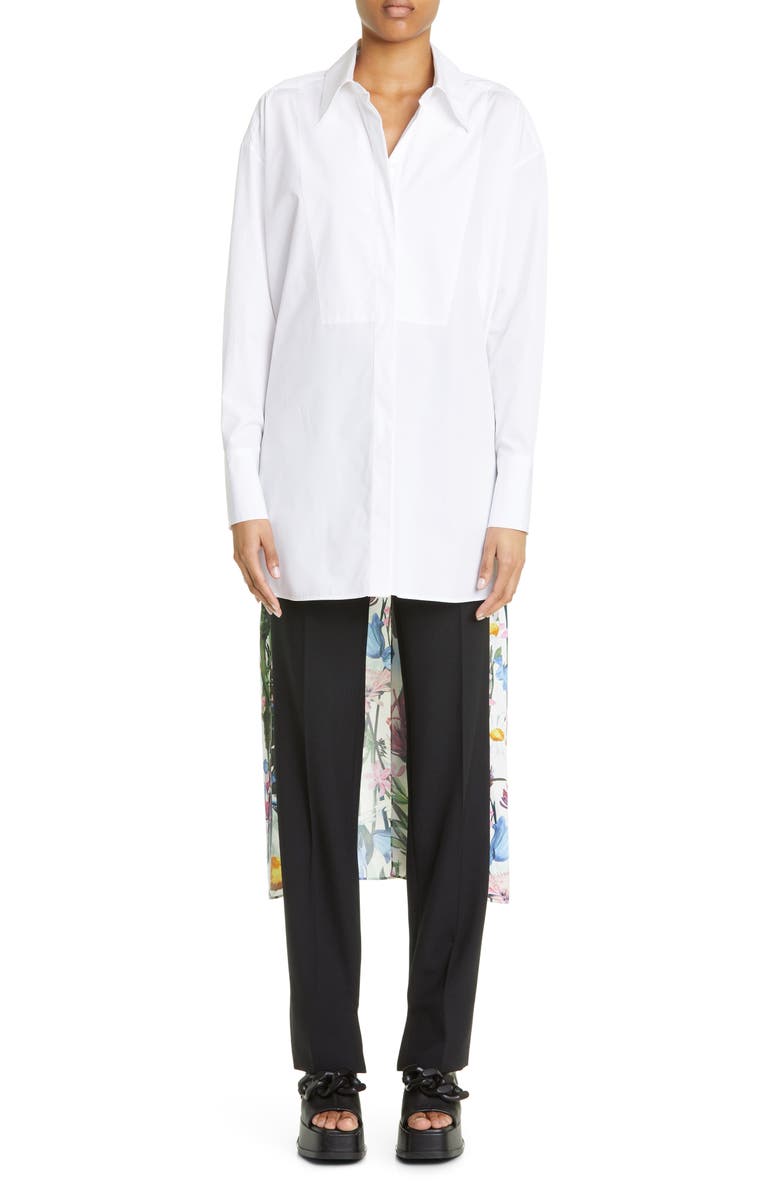 Stella McCartney Floral Back Panel Button-Up Shirt, Alternate, color,