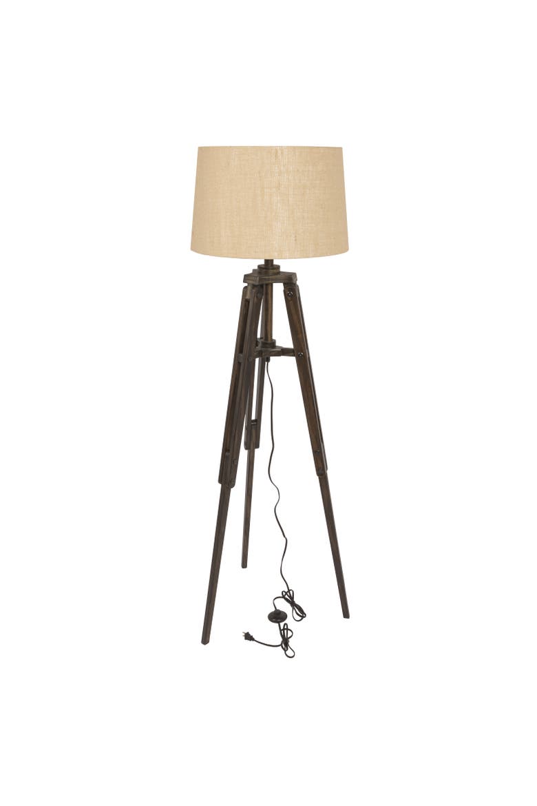 Mariner Wood Tripod Lamp for Room, Brown and Natural, Main, color, Brown