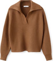 MANGO Rib Johnny Collar Sweater