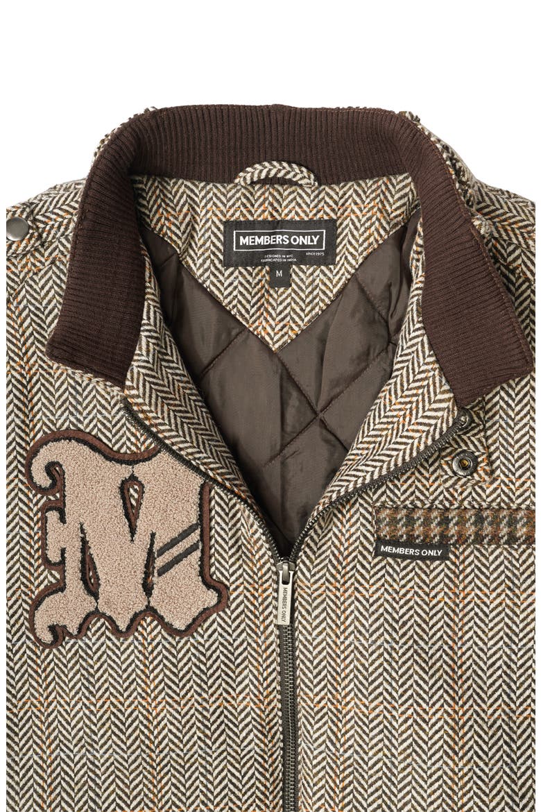 Men's Tweed Wool Blend Varsity Jacket, Alternate, color, Beige