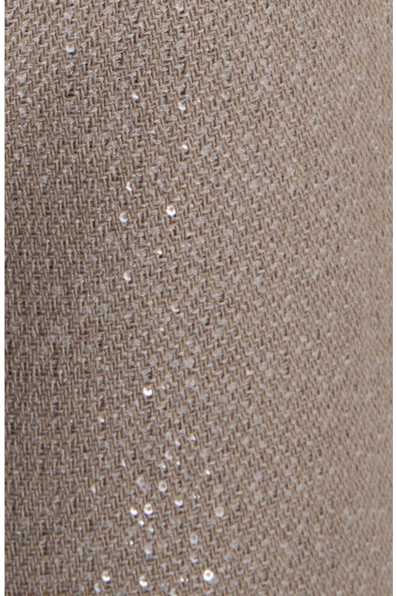 Sequin Light Bouclé Flat Front Pants, Alternate, color, JBQ DESERT TAUPE