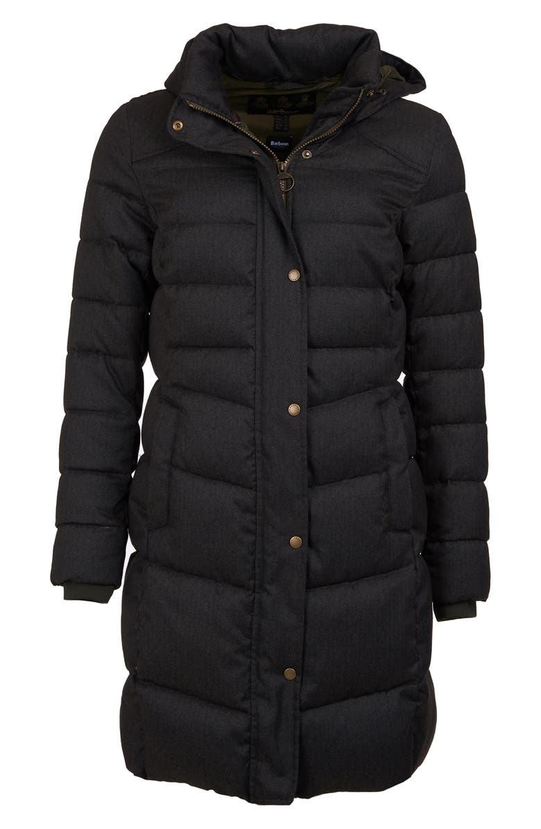 Barbour Lonnen Herringbone Channel Quilted Hooded Coat, Alternate, color,