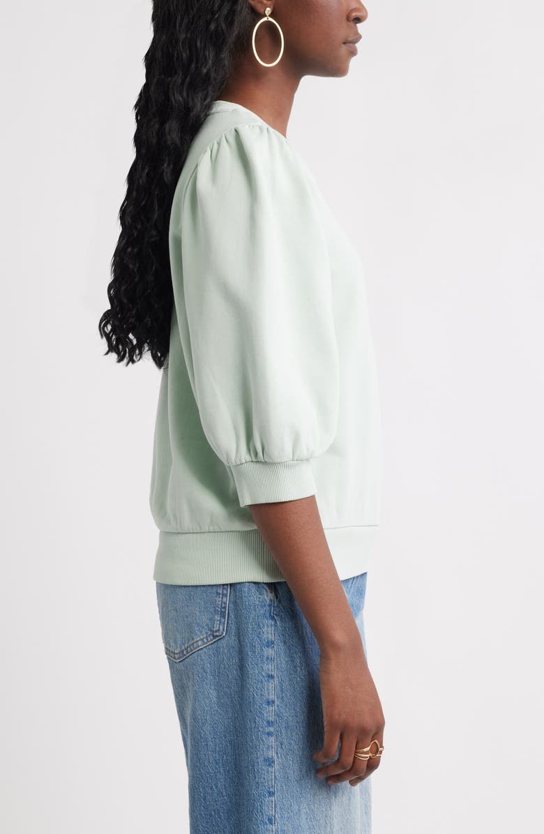 Treasure & Bond Puff Sleeve Sweatshirt, Alternate, color, Teal Surf
