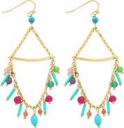 Panacea Semiprecious Stone Chain Drop Earrings