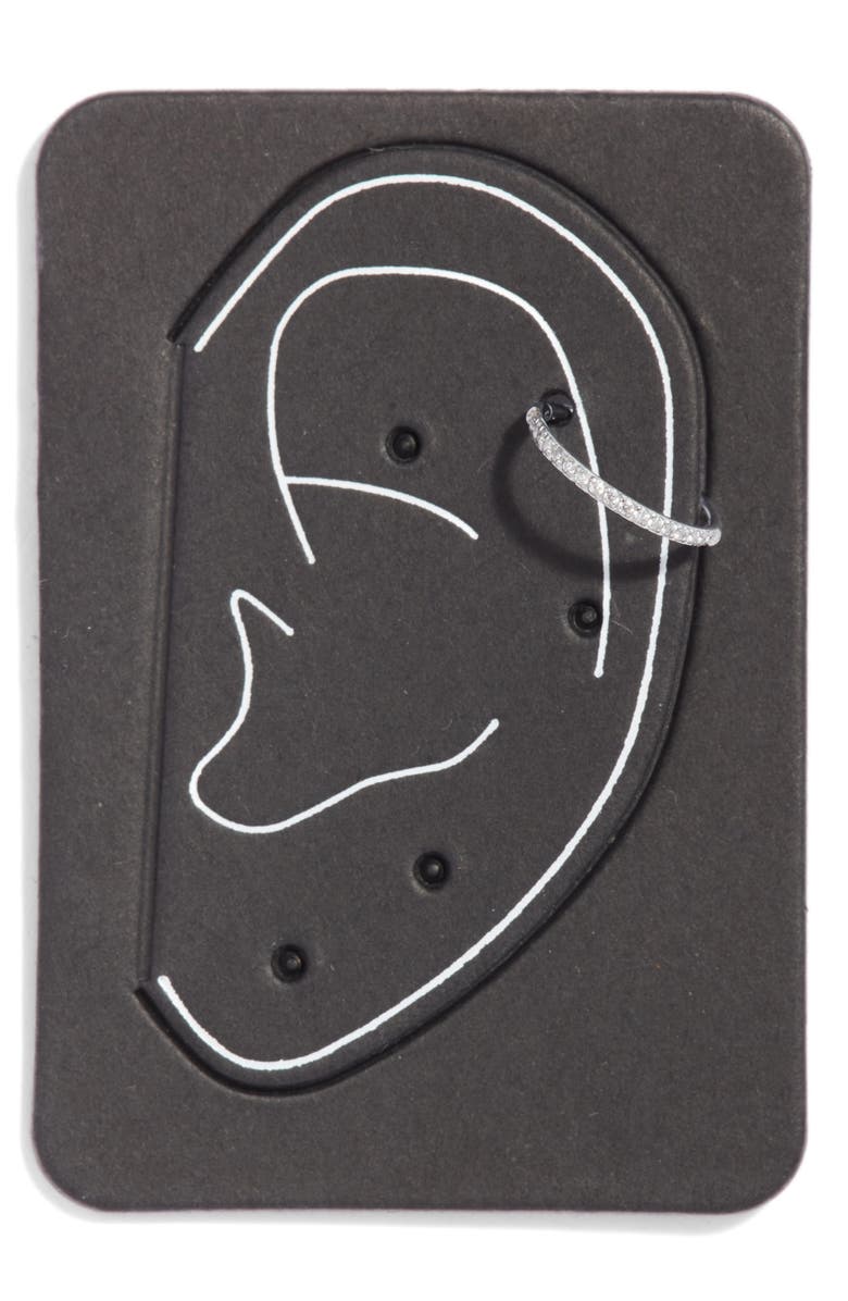 Nordstrom Demi Fine Cubic Zirconia Pavé Seamless Huggie Hoop Single Earring, Alternate, color, 