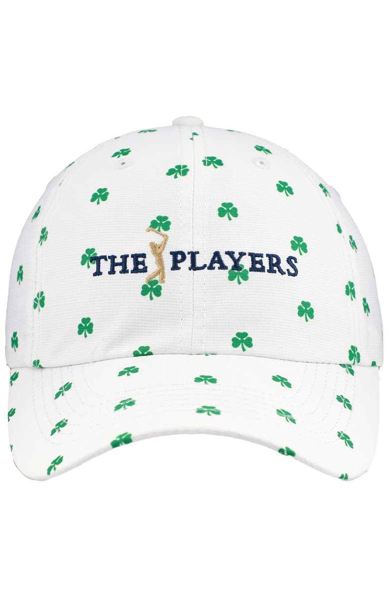 IMPERIAL Men's Imperial White THE PLAYERS Allover Shamrock Print Alter Ego Adjustable Hat, Alternate, color, 