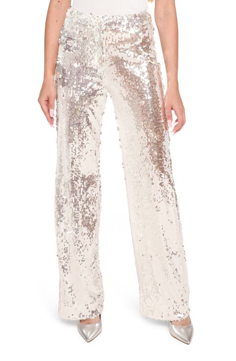 x Jourdan Sloane Lily Sequin Wide Leg Pants