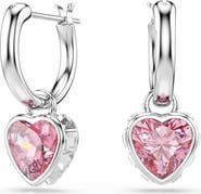 Swarovski Chroma Heart Hoop Drop Earrings