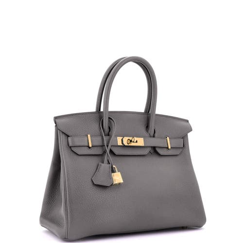 Pre-owned Hermes Hermes Birkin Handbag Grey Togo With Gold Hardware 30 In Gray