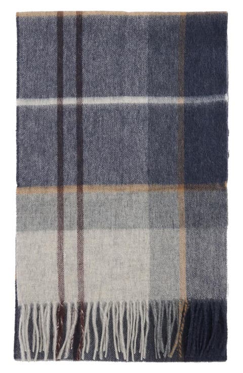 Carbridge Plaid Fringed Wool & Cashmere Scarf