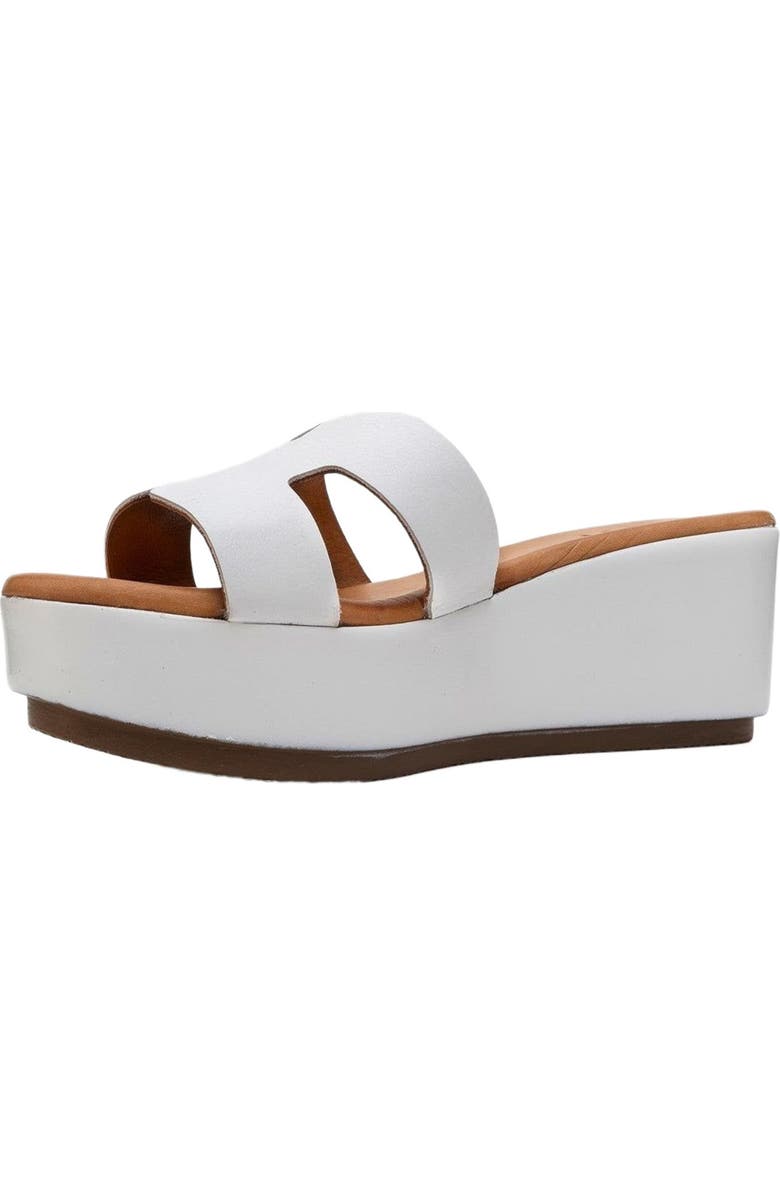 Forever & Always Shoes Lia Leather Platform Sandal, Alternate, color, White Leather