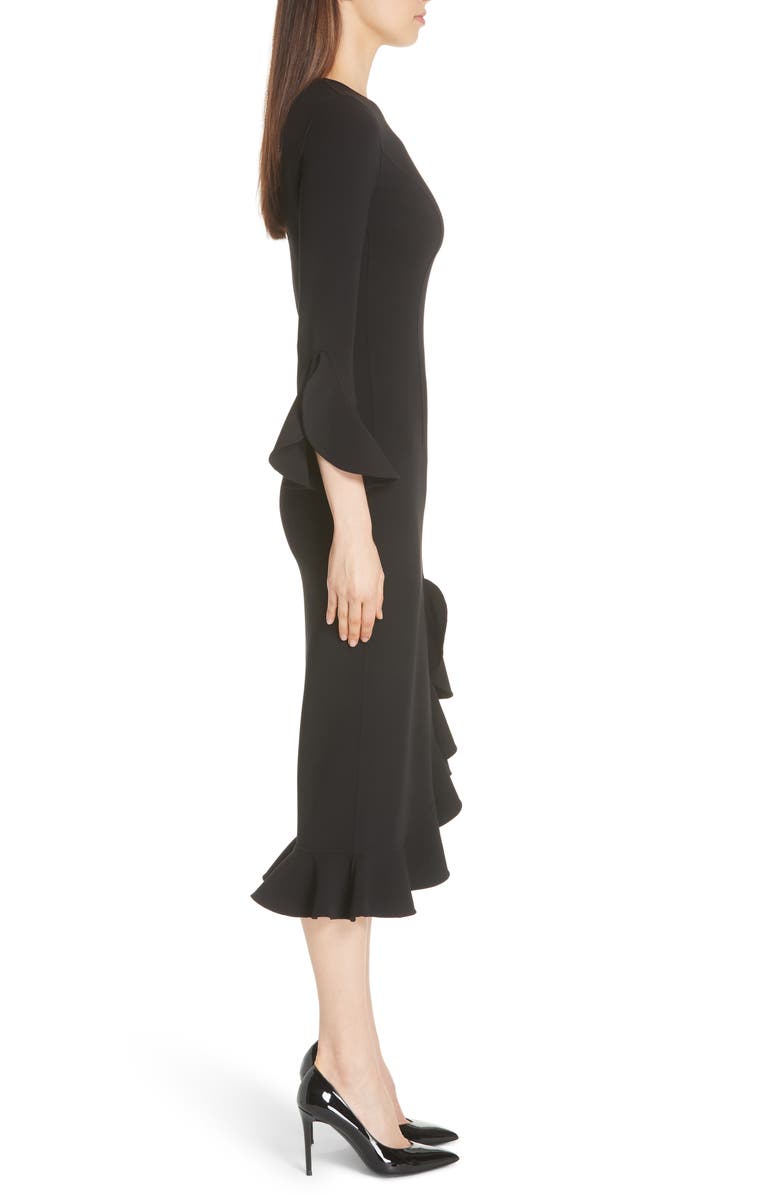 Michael Kors Rumba Ruffle Trim Stretch Wool Dress, Alternate, color,