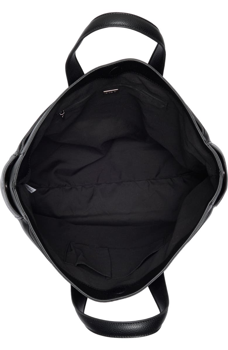 BCBG Layered Faux Leather Tote, Alternate, color, Black