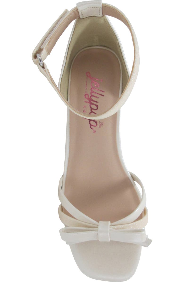 JELLYPOP Kids' Zendah Metallic Block Heel Sandal, Alternate, color, White