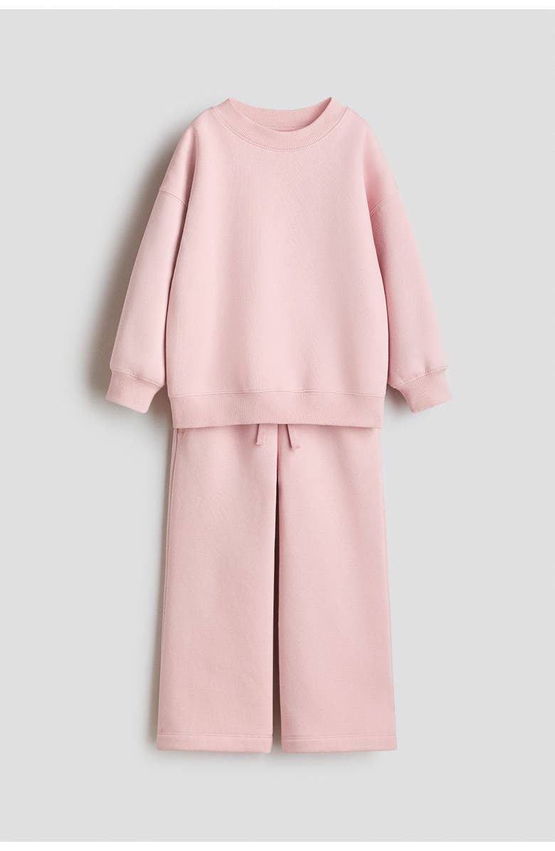 H&M 2-piece Sweatshirt And Joggers Set, Main, color, Light Pink