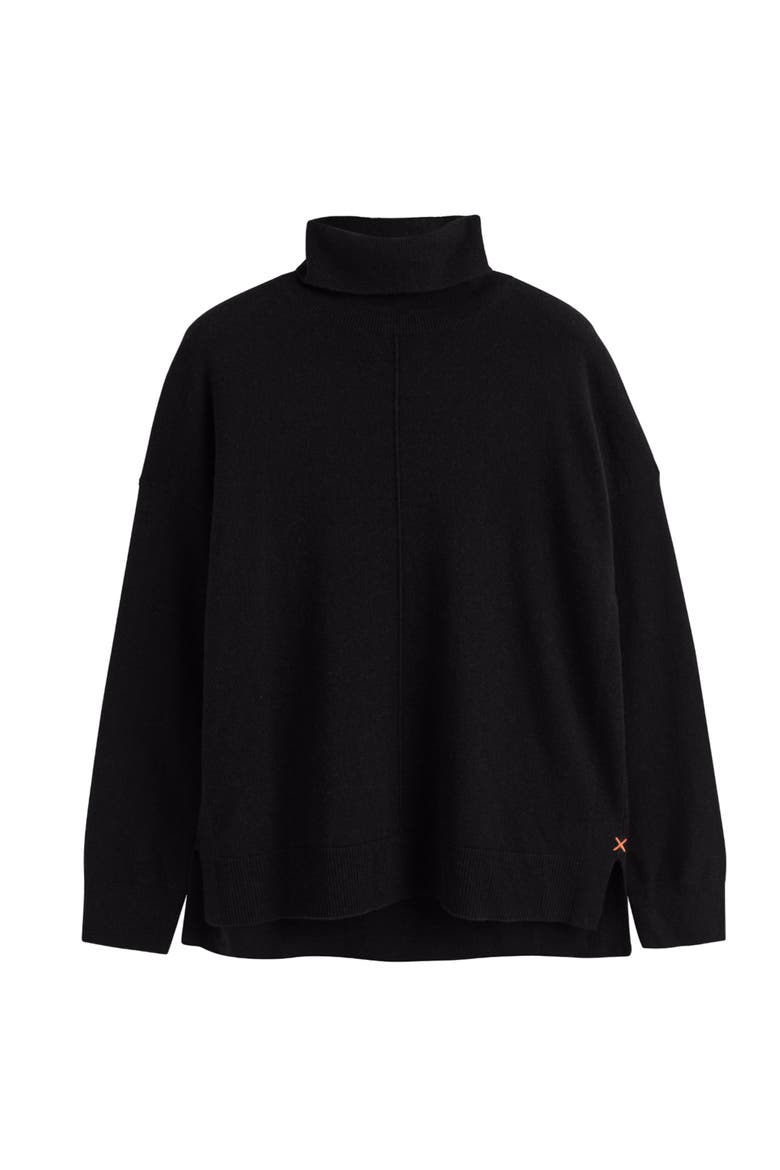 Relaxed Roll Neck Wool & Cashmere Sweater, Alternate, color, Black