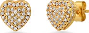HMY JEWELRY Simulated Diamond Heart Stud Earrings