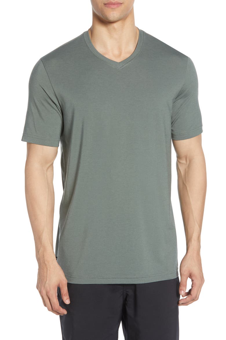 Potholder V-Neck T-Shirt, Main, color, AGAVE GREE