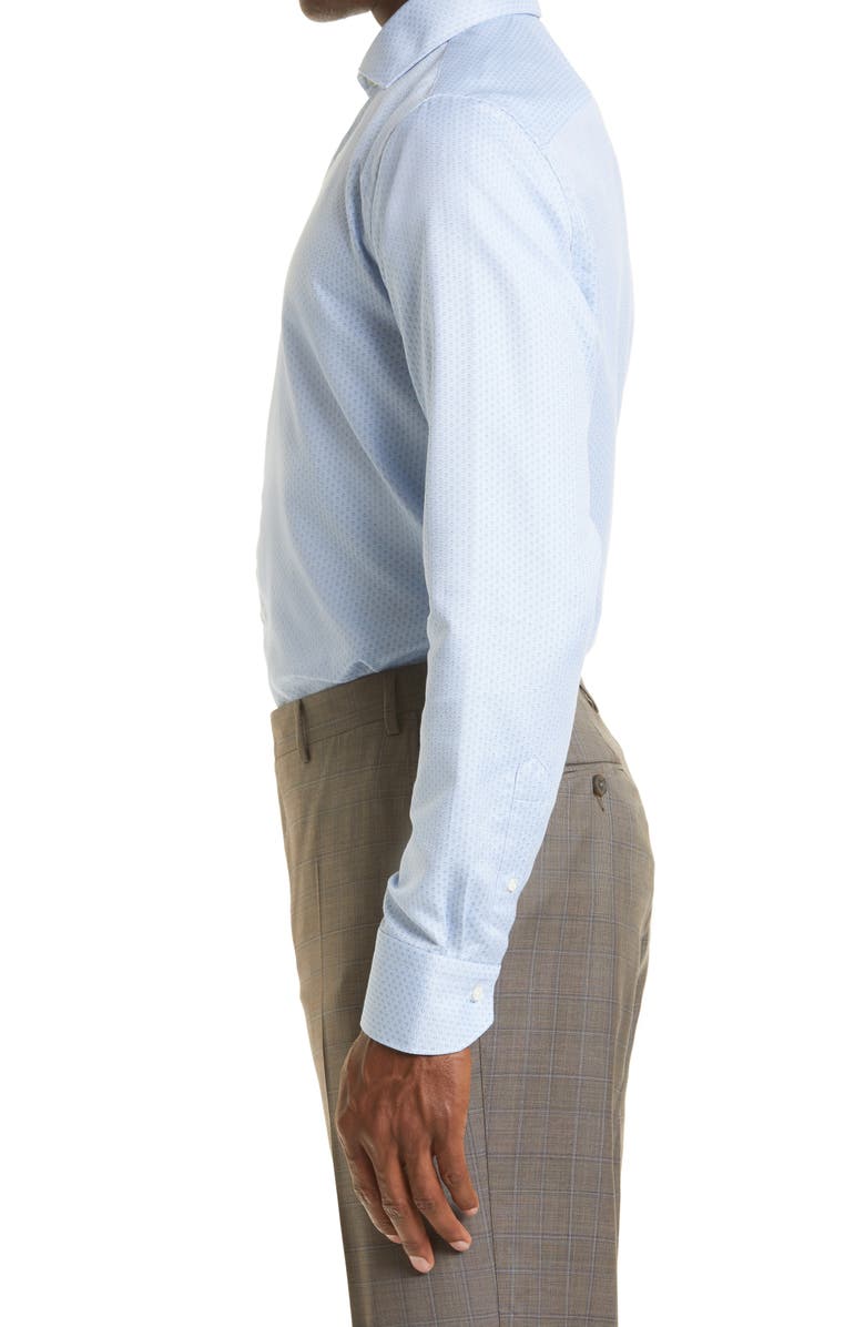 Canali Geometric Print Button-Up Dress Shirt, Alternate, color, 