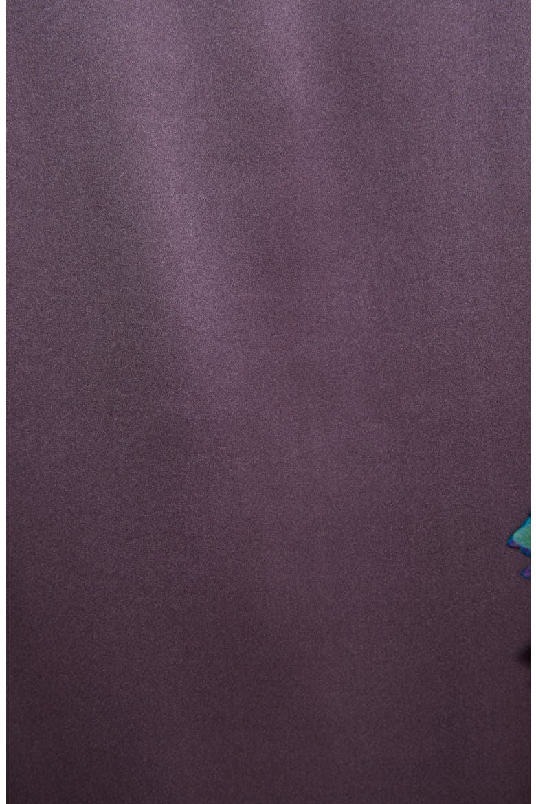 Calberta Dahlia Print Silk Robe Jacket, Alternate, color, PURPLE