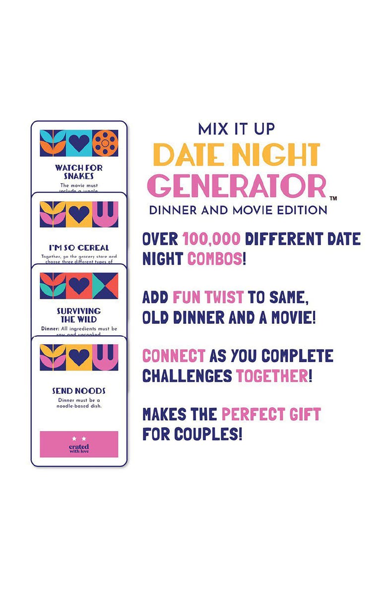Crated with Love Mix It Up Date Night Generator, Date Night Cards, Alternate, color, Multicolored