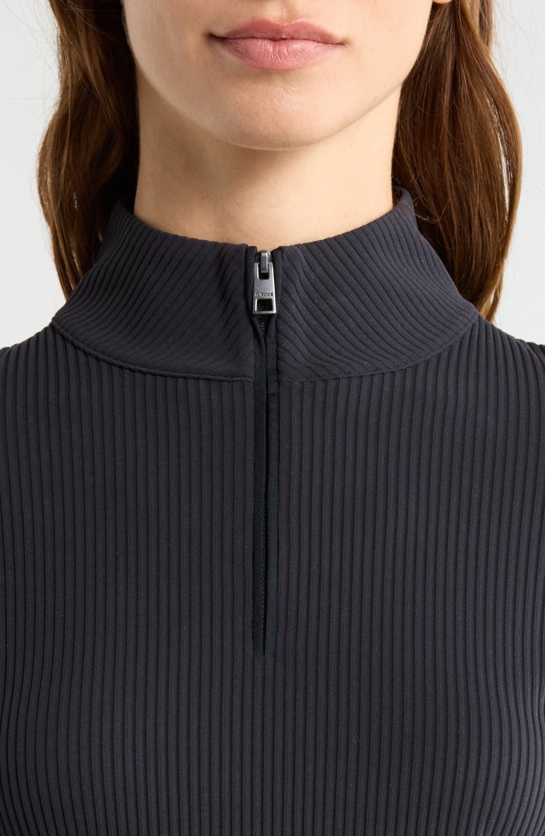 G/FORE Rib Knit Quarter Zip Top, Alternate, color, Onyx