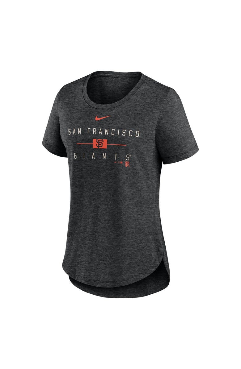 Nike Women's Nike Heather Black San Francisco Giants Knockout Team Stack Tri-Blend T-Shirt, Alternate, color, Heather Black