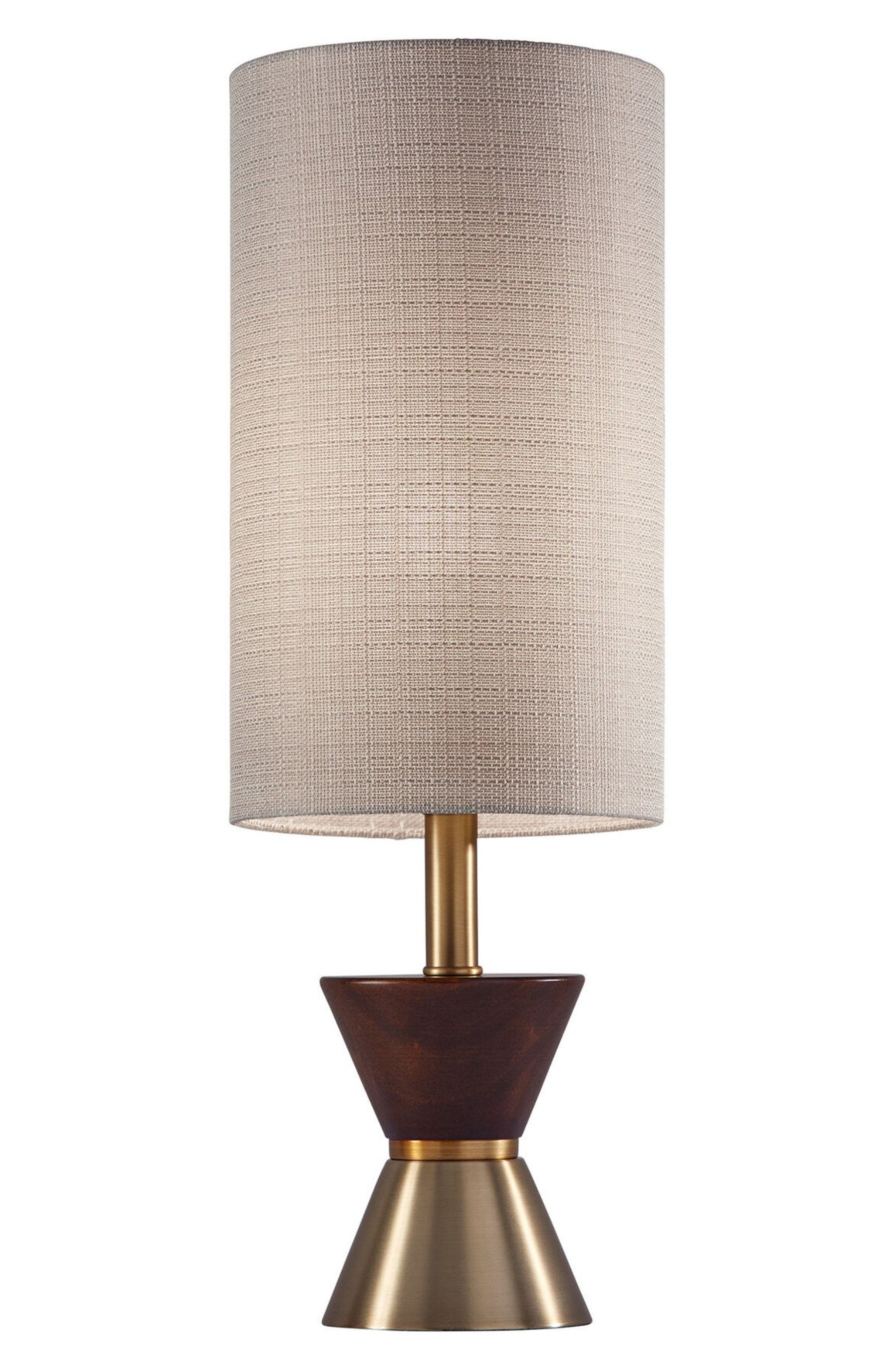 ADESSO LIGHTING Carmen Table Lamp in Antique Brass/Walnut Wood 