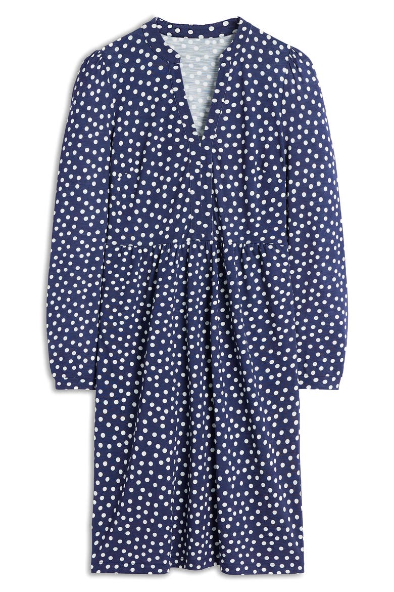 Naomi Relaxed Jersey Dress, Alternate, color, FRENCH NAVY ABSTRACT DOT