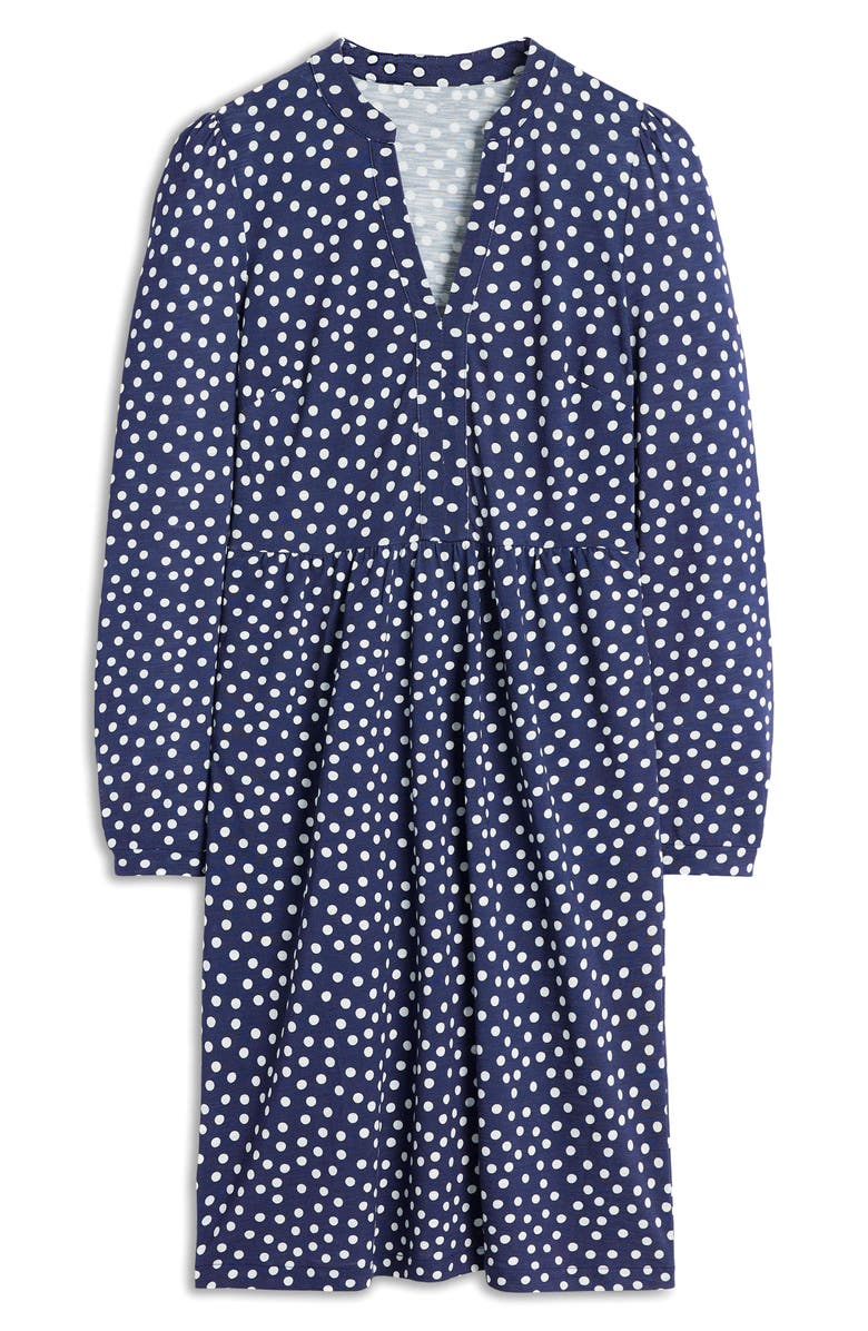 Boden Naomi Relaxed Jersey Dress, Alternate, color, French Navy Abstract Dot