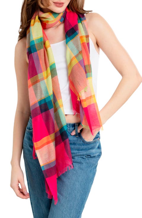 Plaid Fringe Scarf