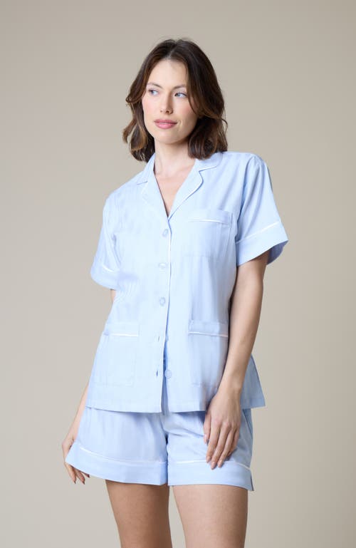 Kip. Kip Premium Cotton Short Pajama Gift Set In Mist Blue