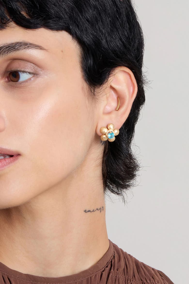Flore Earrings Apatite, Alternate, color, Gold/Blue Apatite