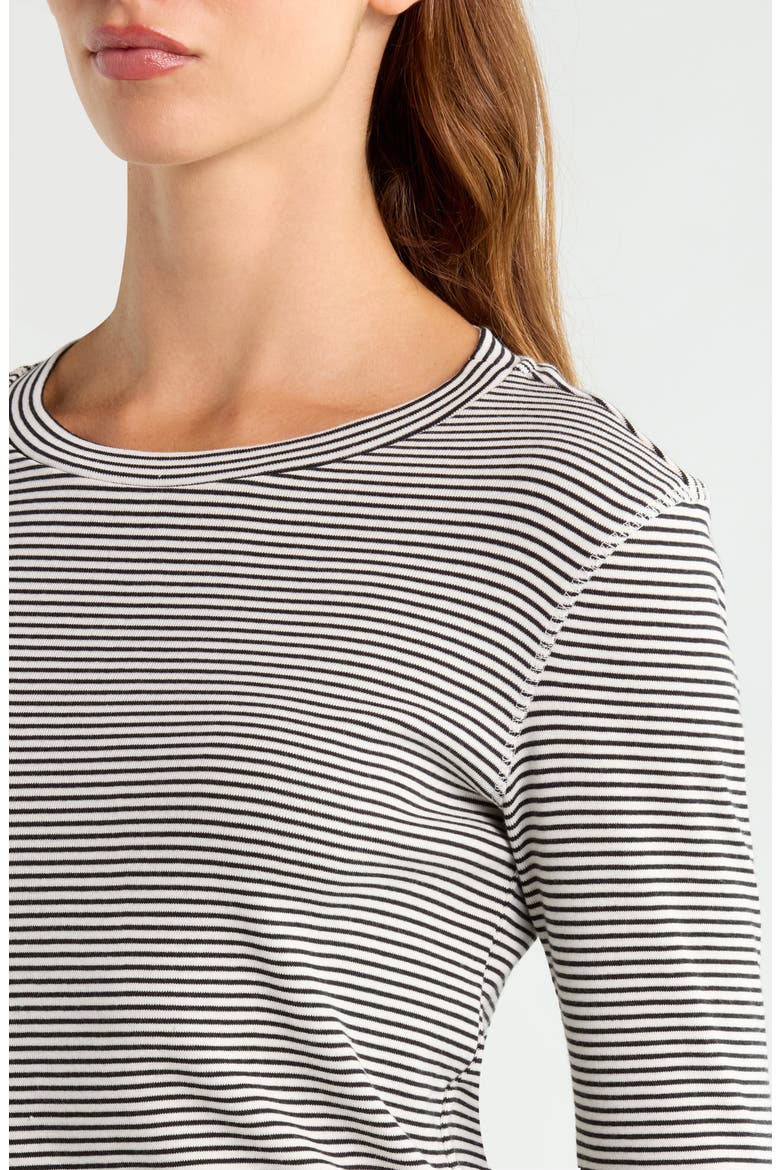 Mode Stripe Cotton Knit T-Shirt, Alternate, color, CHALK WHITE/ FRENCH STRIPE