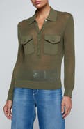 L'AGENCE Carine Pointelle Polo Sweater