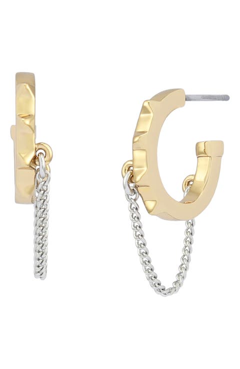 Chain Swag Huggie Hoop Earrings