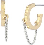 AllSaints Chain Swag Huggie Hoop Earrings